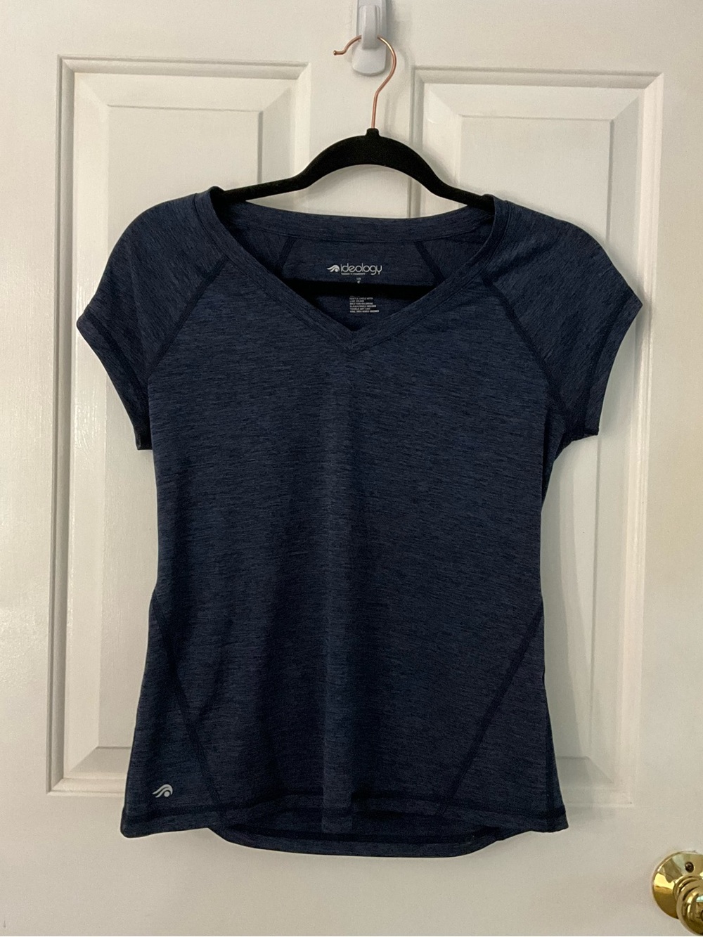 Ideology Navy Heather V-Neck Short Sleeve Active Tee